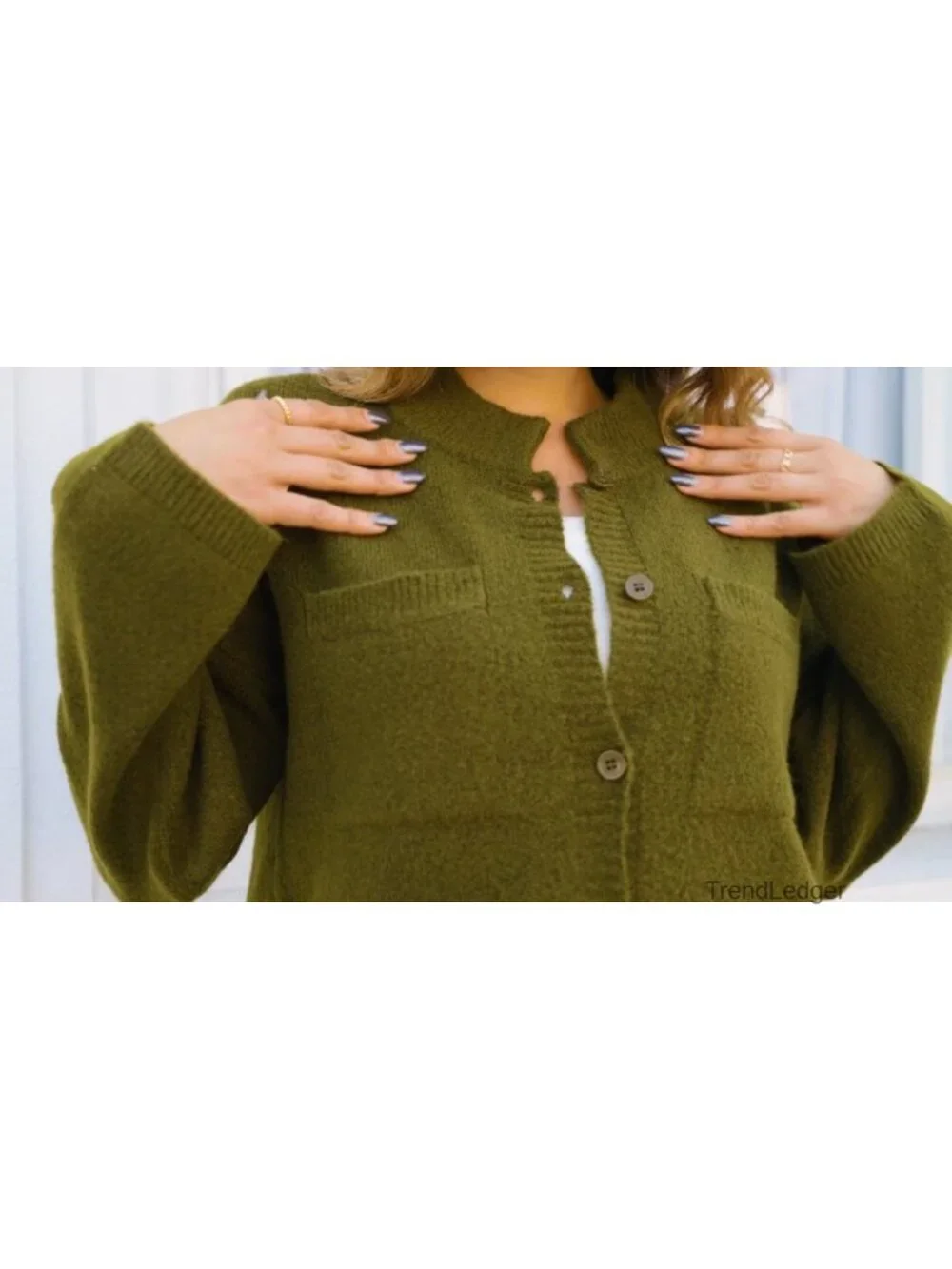 Womens Collared Cardigan Sweater Jacket Button Down Oversized Long Sleeve Knit